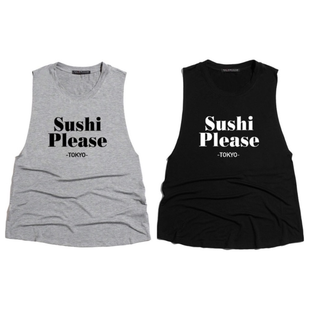 ‘SUSHI Please’ Graphic Sleeveless Tee